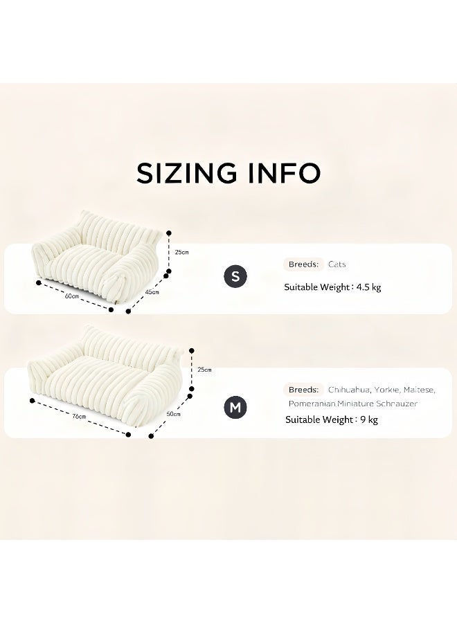 Pet bed - Premium and Adorable Sofa for Pet Cats - Fluffy Cat beds with Luxury High-Quality Corduroy Fabric, Suitable as a Pet Bed for Cats and Small Dogs,  Supportive Pet Sofa, 76cm, Brown - Image 5